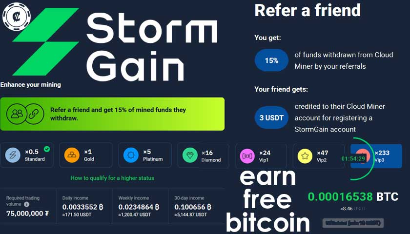 StormGain: Bitcoin Cloud Miner β